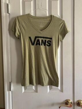 Vans Olive Green V-Neck Logo Tee
